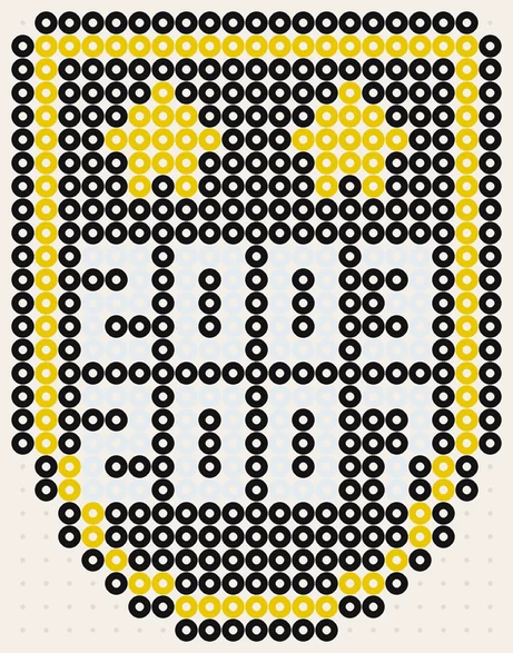 Zwei Sterne der Frauen 2003 · 2007 als Fußball Bügelperlen Vorlage, 21 × 27 Perlen, 3 Farben