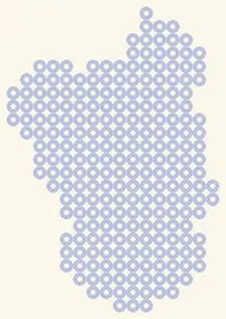 Gesperrtes Blatt Azurill: nur der Umriss, 16 × 23 Perlen