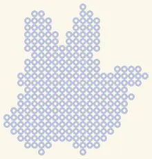 Gesperrtes Blatt Emolga: nur der Umriss, 21 × 22 Perlen