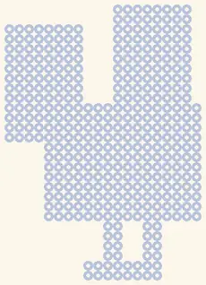 Gesperrtes Blatt Hühnerjockey (Zombiebaby auf einem Huhn): nur der Umriss, 20 × 28 Perlen