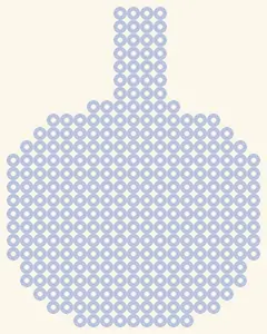 Gesperrtes Blatt Karamellapfel: nur der Umriss, 19 × 24 Perlen