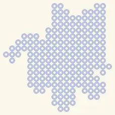 Gesperrtes Blatt Kawaii-Flamiau: nur der Umriss, 18 × 18 Perlen