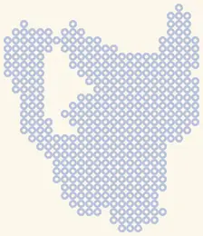 Gesperrtes Blatt Kawaii-Psiana: nur der Umriss, 24 × 28 Perlen