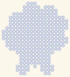 Gesperrtes Blatt Kawaii-Vulpix: nur der Umriss, 19 × 21 Perlen