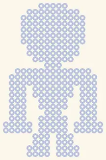 Gesperrtes Blatt Kleines Skelett: nur der Umriss, 17 × 26 Perlen