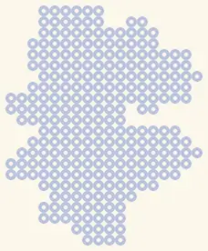 Gesperrtes Blatt Mega-Lucario: nur der Umriss, 18 × 22 Perlen