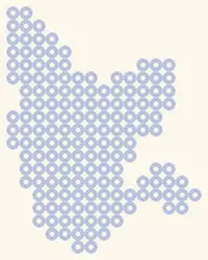 Gesperrtes Blatt Pichu: nur der Umriss, 15 × 19 Perlen