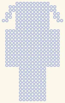 Gesperrtes Blatt Piglin: nur der Umriss, 18 × 29 Perlen
