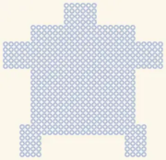 Gesperrtes Blatt Schildkröte: nur der Umriss, 29 × 28 Perlen