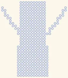 Gesperrtes Blatt Schneegolem: nur der Umriss, 25 × 29 Perlen