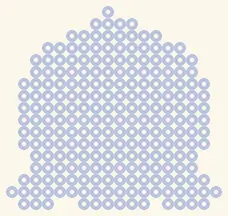 Gesperrtes Blatt Seemops: nur der Umriss, 18 × 17 Perlen