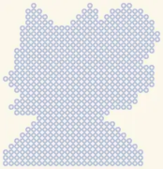 Gesperrtes Blatt Süßer Werwolf: nur der Umriss, 28 × 29 Perlen