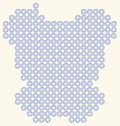 Gesperrtes Blatt Teddiursa: nur der Umriss, 19 × 20 Perlen