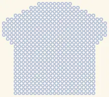 Gesperrtes Blatt Trikot Tah 4: nur der Umriss, 27 × 24 Perlen