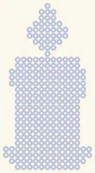 Gesperrtes Blatt Tropfende Kerze: nur der Umriss, 15 × 28 Perlen