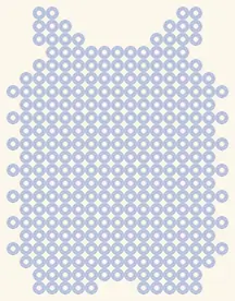 Gesperrtes Blatt Zotteliges Einauge: nur der Umriss, 17 × 22 Perlen