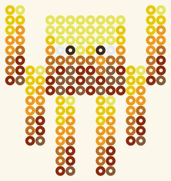 Lohe als Minecraft Bügelperlen Vorlage, 16 × 17 Perlen, 8 Farben