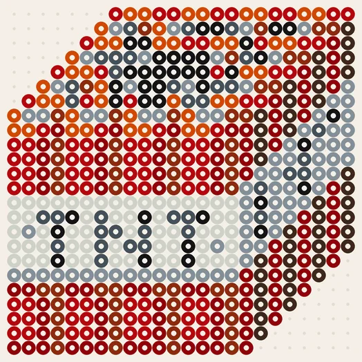 TNT als Minecraft Bügelperlen Vorlage, 24 × 24 Perlen, 9 Farben