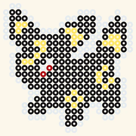 Nachtara als Pokémon Bügelperlen Vorlage, 21 × 21 Perlen, 4 Farben