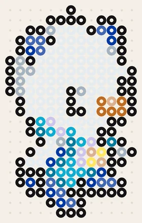 Ottaro als Pokémon Bügelperlen Vorlage, 13 × 21 Perlen, 11 Farben