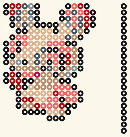 Spinda, Pokémon-hamahelmimalli, 20 × 21 helmeä, 8 väriä