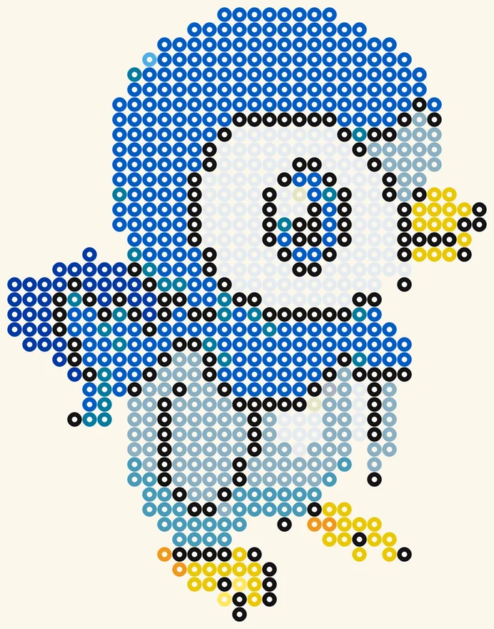 Plinfa als Pokémon Bügelperlen Vorlage, 32 × 41 Perlen, 13 Farben