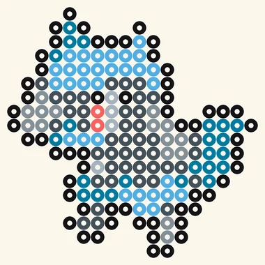 Riolu, Pokémon-hamahelmimalli, 18 × 18 helmeä, 7 väriä