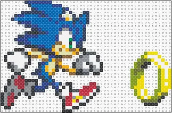 Sonic ja rengas, Sonic-hamahelmimalli, valmiiksi tehty ja silitetty