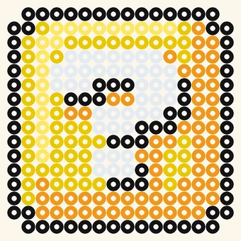 Kysymysmerkkilohkare, Super Mario -hamahelmimalli, 16 × 16 helmeä, 5 väriä