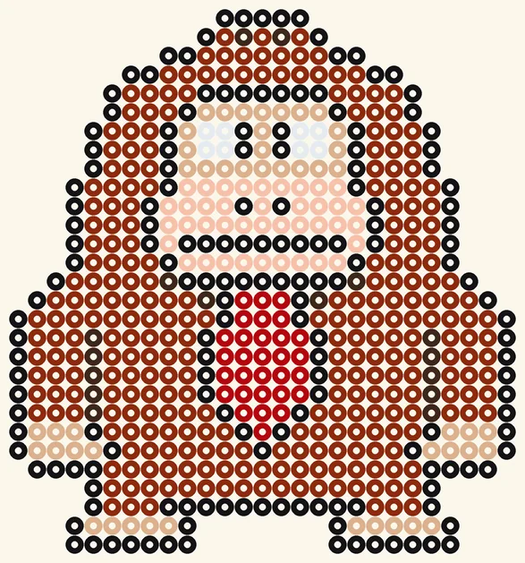 Donkey Kong, Super Mario -hamahelmimalli, 27 × 29 helmeä, 7 väriä