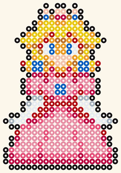 Prinsessa Peach, Super Mario -hamahelmimalli, 20 × 29 helmeä, 12 väriä