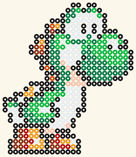 Yoshi, Super Mario -hamahelmimalli, 25 × 29 helmeä, 9 väriä
